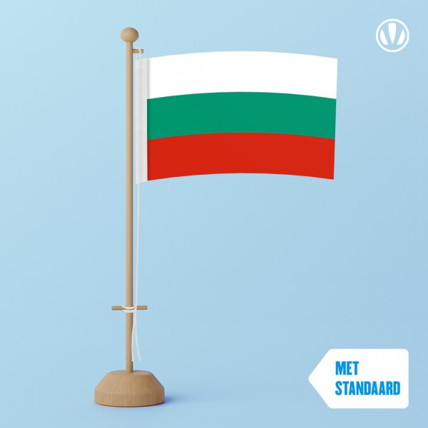 Tafelvlag Bulgarije met standaard