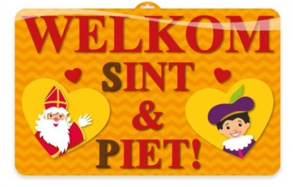 Sinterklaas deurbord wanddeco Welkom Sint en Piet 3D