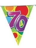 Vlaggenlijn gefeliciteerd 70 jaar ballonnen 10m