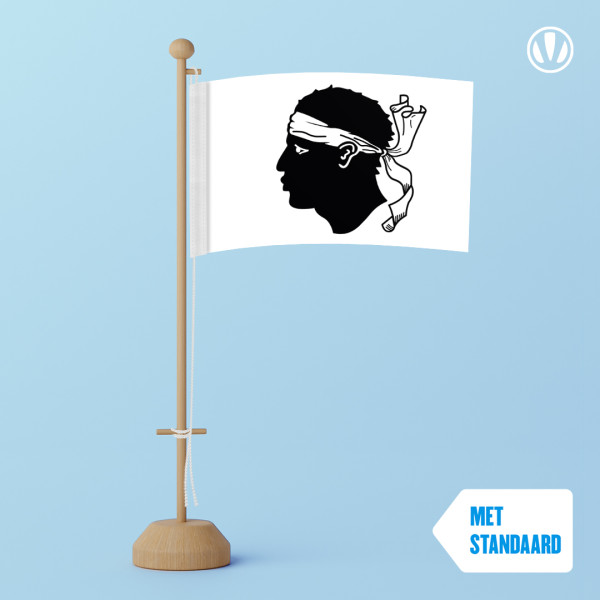 Tafelvlag Corsica 10x15cm - met standaard