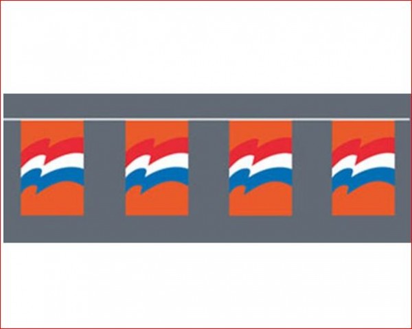 Vlaggenlijn Oranje met Nederlandse vlaggen XL