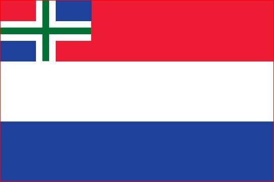 vlag Nederland met inzet Groninger vlag 100x150cm Groningse bootvlag