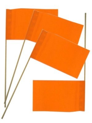 Papieren zwaaivlaggetjes Oranje zwaaivlaggen