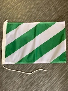 vlag groen-wit 30x45cm diagonaal