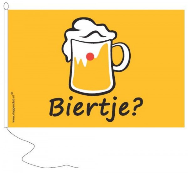 Borrelvlag Biertje? 30x45cm De leukste borrelvlaggen van Vlaggenclub