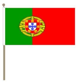 Zwaaivlag Portugal 30x45cm, stoklengte 60cm