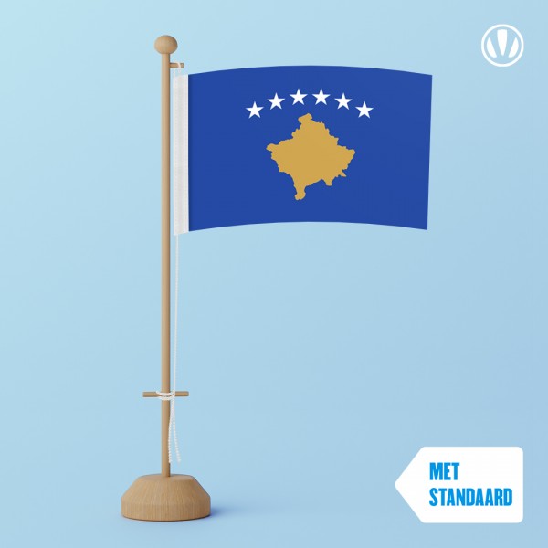 Tafelvlag Kosovo met standaard