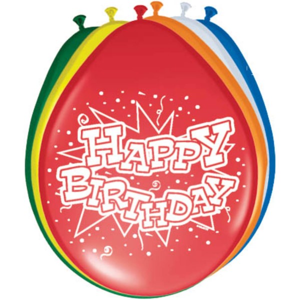 Ballonnen Happy Birthday 8 stuks