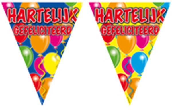 Vlaggenlijn Hartelijk gefeliciteerd ballonnen 10m