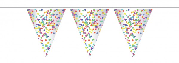 Vlaggenlijn transparant Confetti 10 meter
