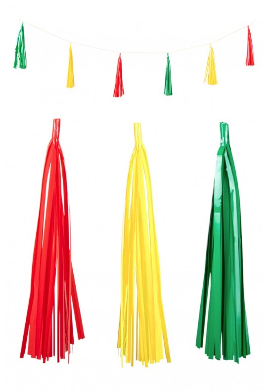 Tassel Slinger roodgeelgroen brandveilig