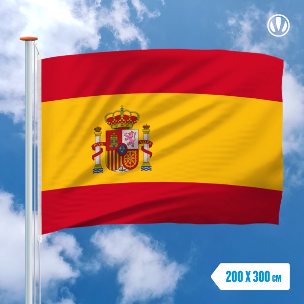 Vlag Spanje met wapen 200x300 cm spunpoly