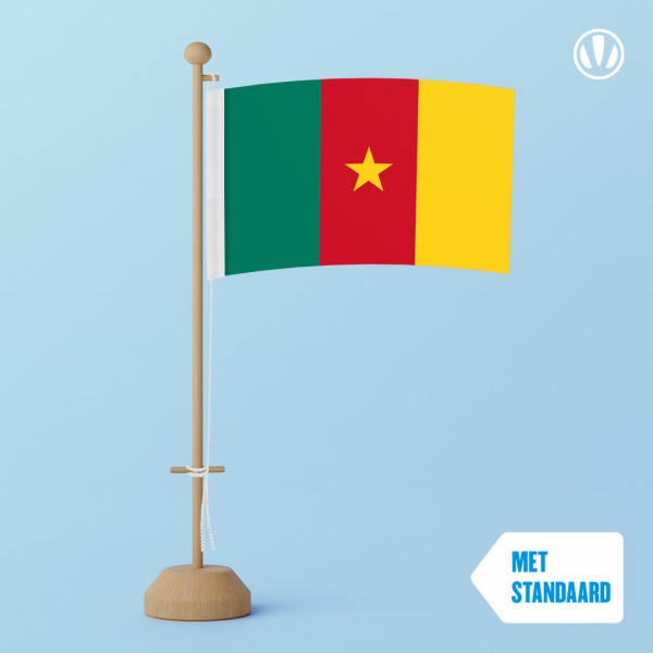 Tafelvlag Kameroen met standaard