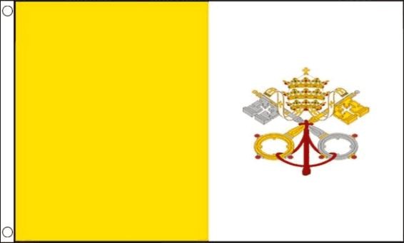 zwaai vlag vaticaanstad 30x45cm met stok 60cm lang