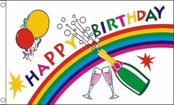 Vlag Happy Birthday 90x150cm