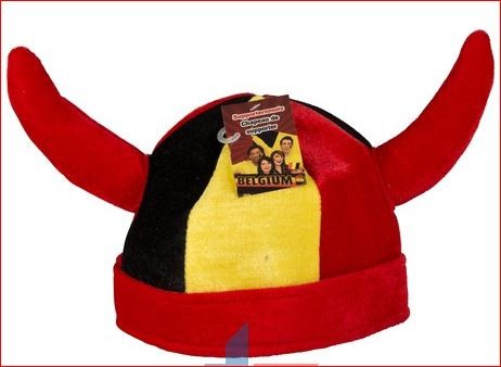Voetbal Hoed Belgie met Rode Duivels Hoorns