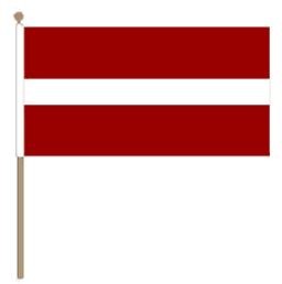 Zwaaivlag Letland, Letse zwaaivlag 30x45cm, stoklengte 60cm