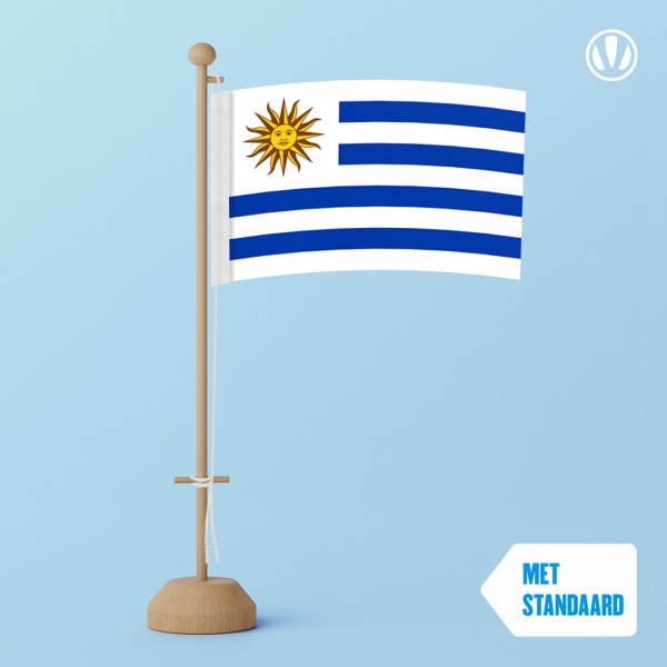 Tafelvlag Uruguay met standaard