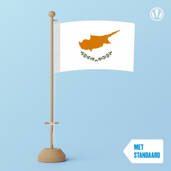 Tafelvlag Cyprus met standaard