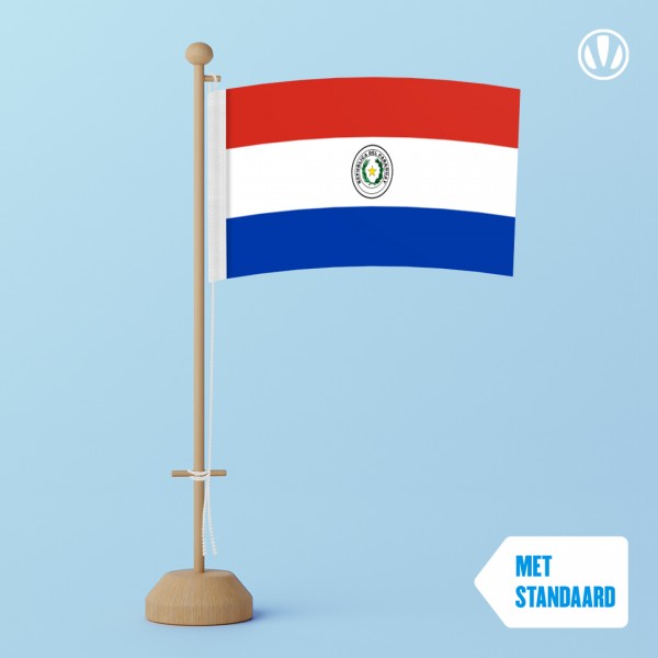 Tafelvlag Paraguay met standaard
