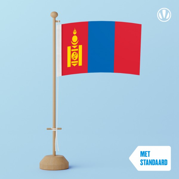 Tafelvlag Mongolie met standaard