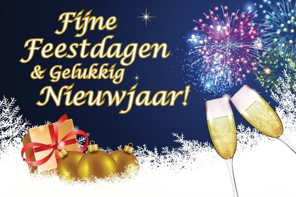 Luxe autovlag Kerst Oud en Nieuw 30x45cm
