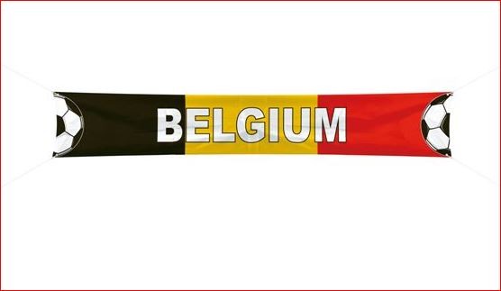 Spandoek Belgie EK, WK XXL voetbal 360x60cm, Rode Duivels banner