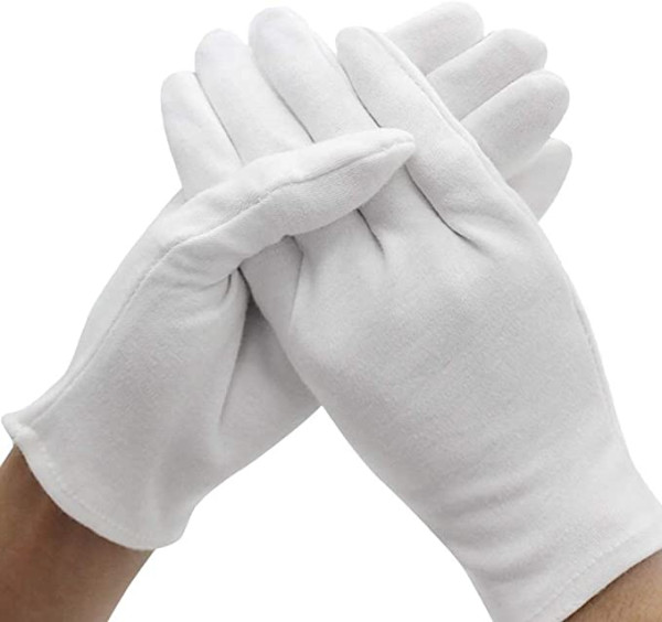 Luxe handschoenen wit, kort maat M