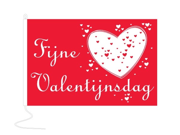 Valentijnsvlag met exclusief ontwerp van Vlaggenclub 100x150