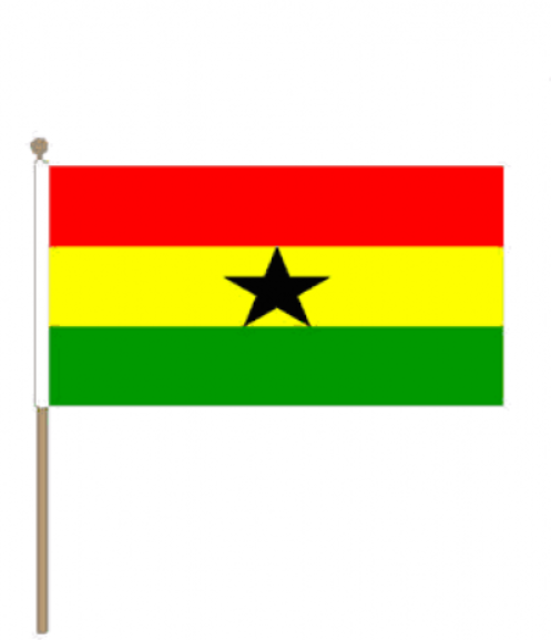 Zwaaivlag Ghana 15x22,5cm | Stof