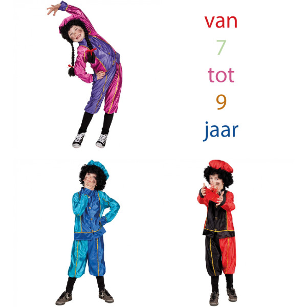 Pietenpak - Luxe | 7-9 jaar 3 verschillende kleuren assorti geleverd