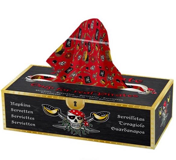 roem Heup Thuisland Piraten tissues, zakdoekjes Red Pirate voordelig kopen bij Vlaggenclub!