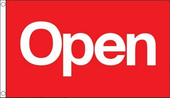 Vlag OPEN 90x150cm Best Value rood