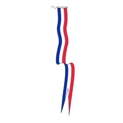 Wimpel Nederland 30x350cm met koord en lusje en met zwaluwstaart