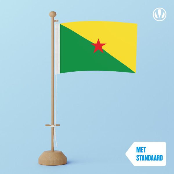 Tafelvlag Frans-Guyana 10x15cm met standaard