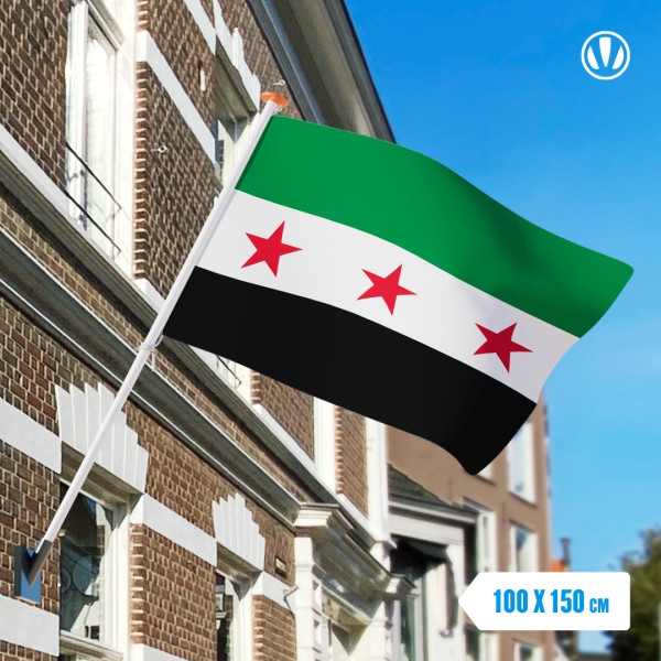 Syrische vlag met 3 sterren 100x150cm gevelvlag