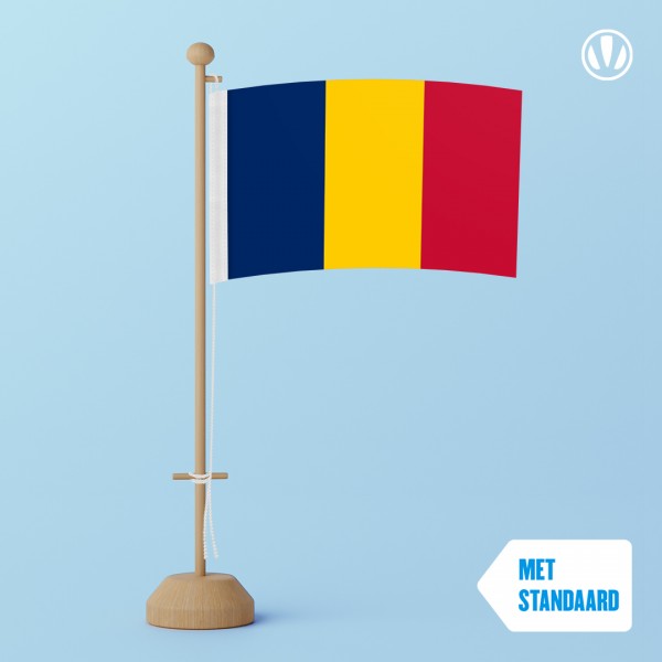 Tafelvlag Tsjaad met standaard