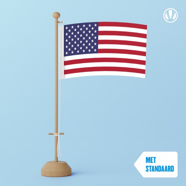 Tafelvlag Verenigde Staten van Amerika met standaard