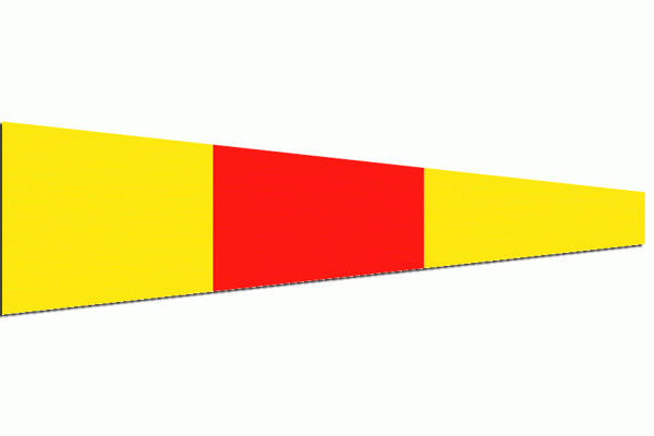 Seinvlag 0 nul 30x36cm werkelijk formaat 25x88cm