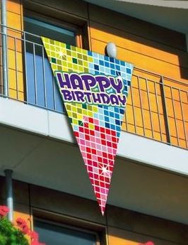 Wimpelvlag Hayppy Birthday 90x150cm vlag