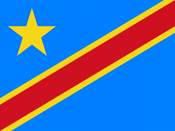 Vlag Congo-Kinshasa 100x150cm Glanspoly