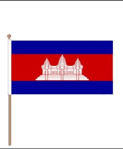 Zwaaivlag Cambodja, Cambodiaanse Zwaaivlaggen 30x45, 60cm