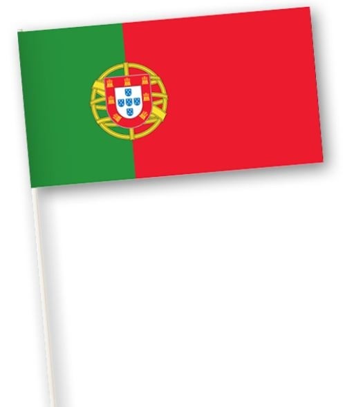 Zwaaivlaggetje Portugal 11x21cm, stoklengte 40cm