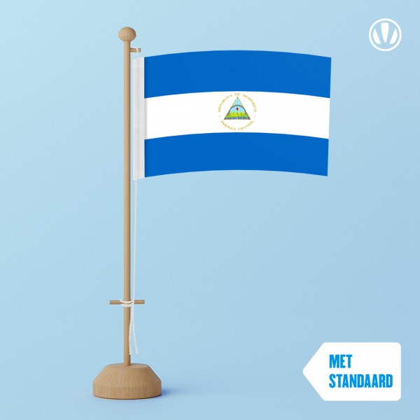 Tafelvlag Nicaragua met standaard
