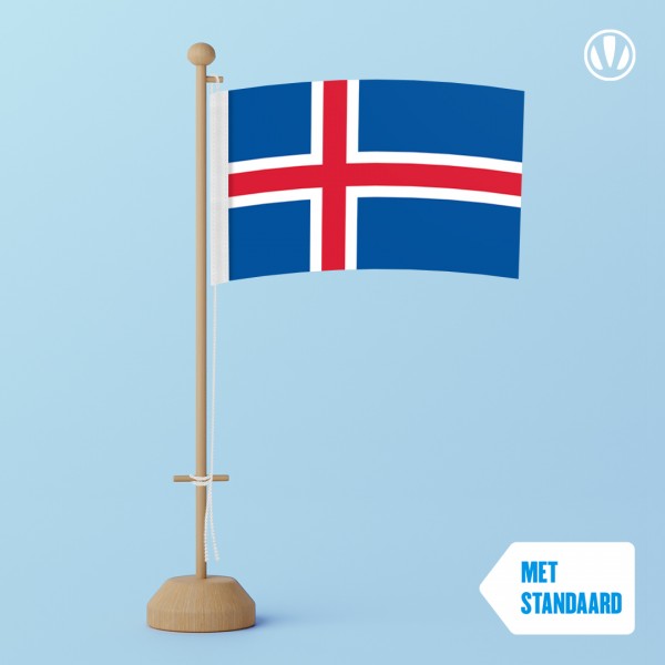 Tafelvlag IJsland met standaard