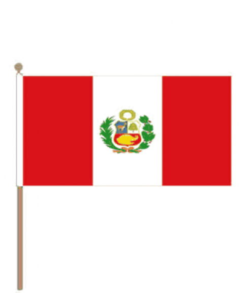 Zwaaivlag Peru 15x22,5cm | Stof