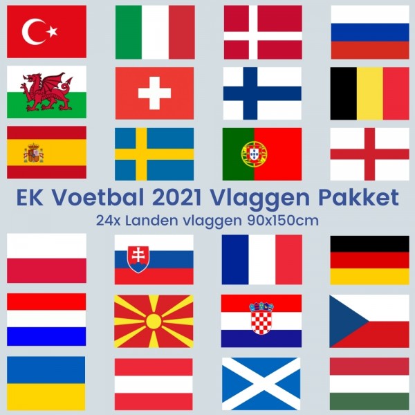 Vlaggenpakket EK Voetbal 90x150 24 landen EK 2024