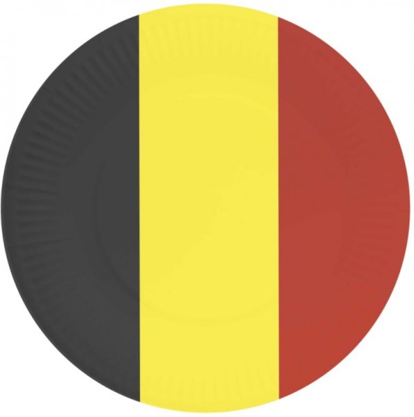 Papieren bordjes met belgische vlag opdruk, 23cm