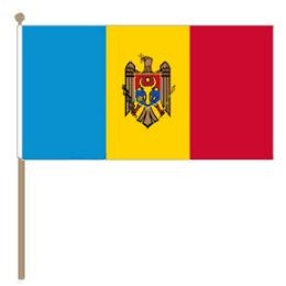 Zwaaivlag Moldavië Moldavische zwaaivlag 30x45cm, stoklengte 60cm