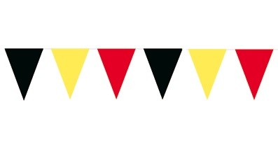 Vlaggenlijn Belgier met Belgische wimpels 40m1 lang met 100 vlaggen